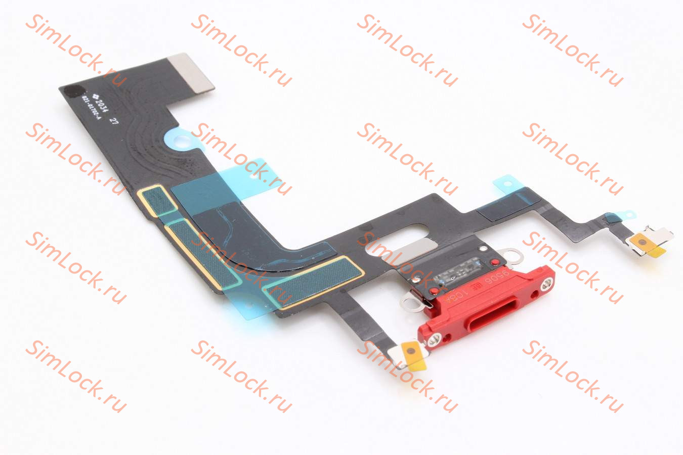 Шлейф iPhone XR с разъемом зарядки, 100% IC, красный, К-1