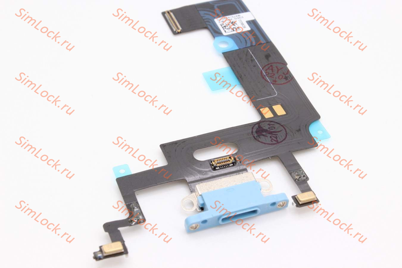 Шлейф iPhone XR с разъемом зарядки, 100% IC, синий, К-1