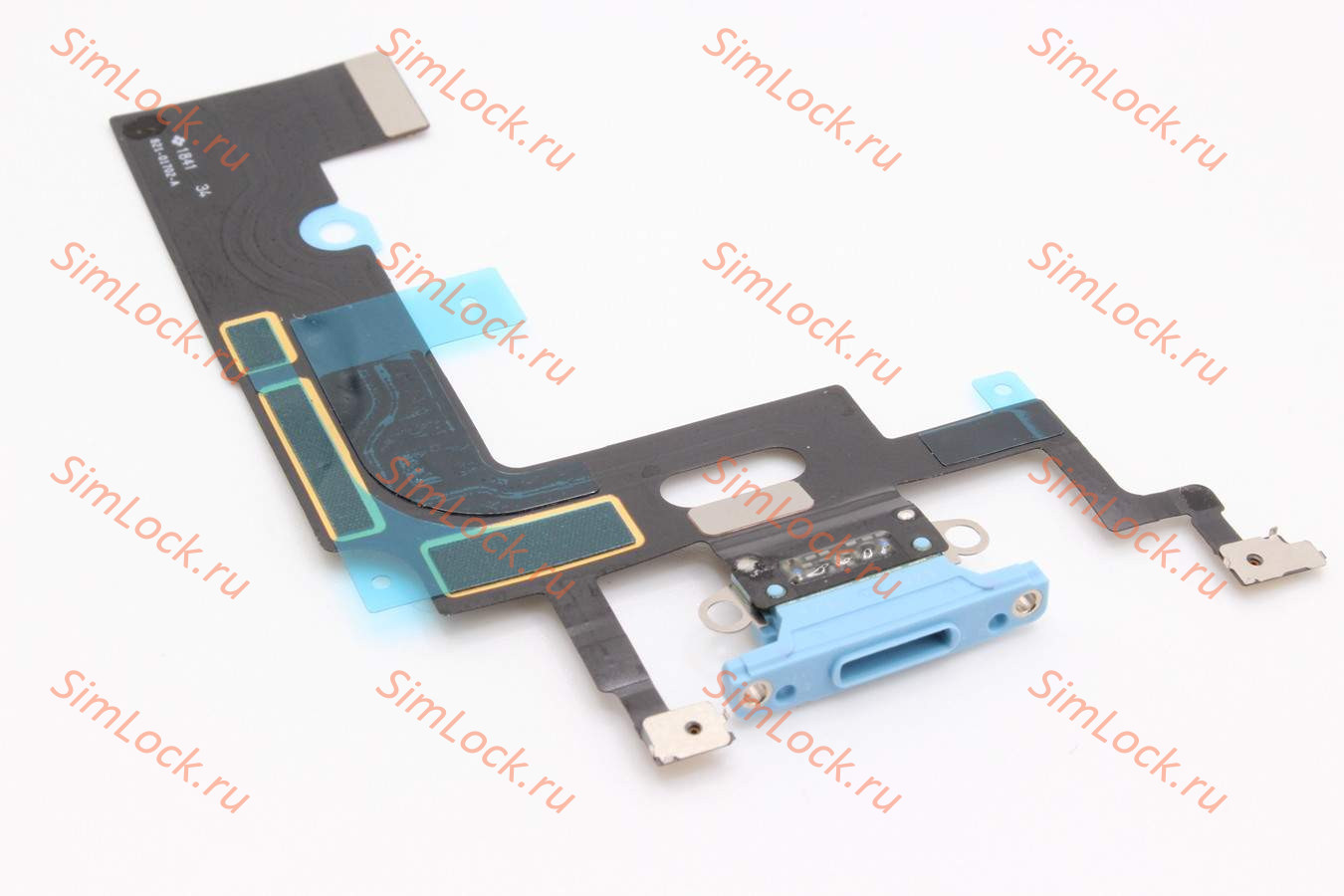 Шлейф iPhone XR с разъемом зарядки, 100% IC, синий, К-1