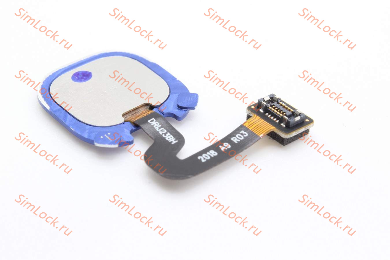 Шлейф со сканером отпечатка Samsung A920, Galaxy A9, синий, оригинал, снятый с нового телефона