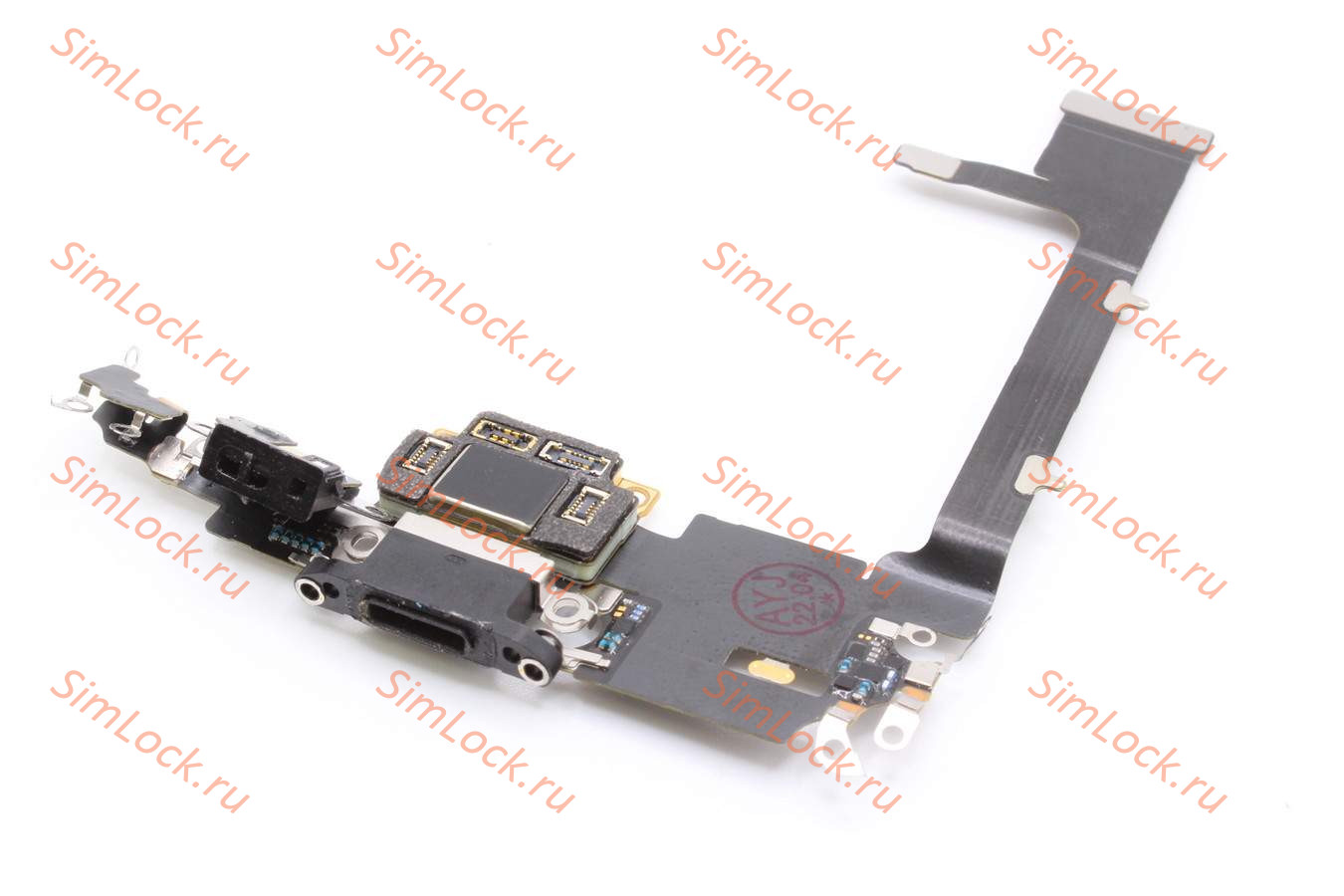 Шлейф iPhone 11 Pro с разъемом зарядки, черный, оригинал, с разбора
