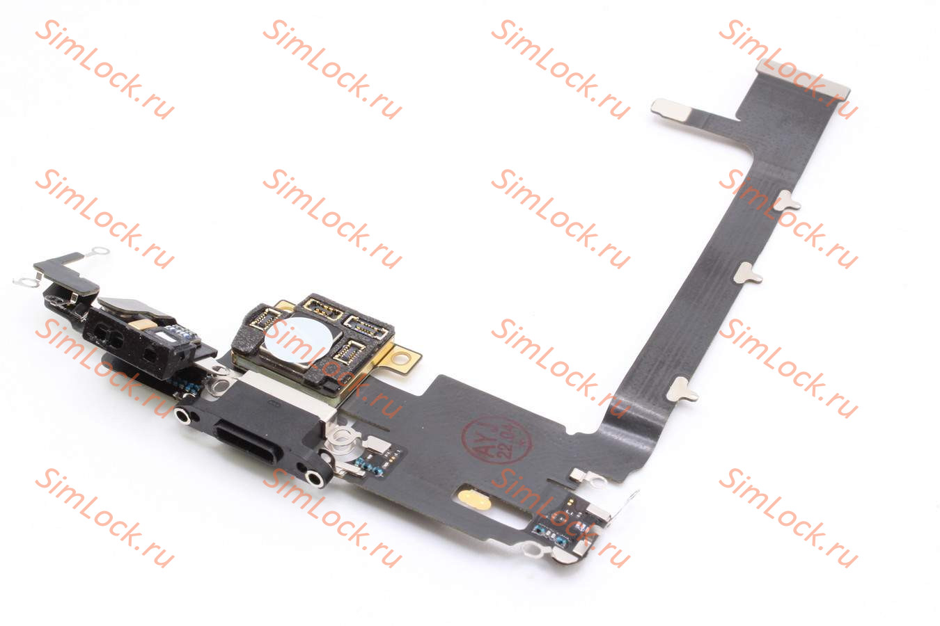 Шлейф iPhone 11 Pro Max с разъемом зарядки, черный, оригинал, с разбора