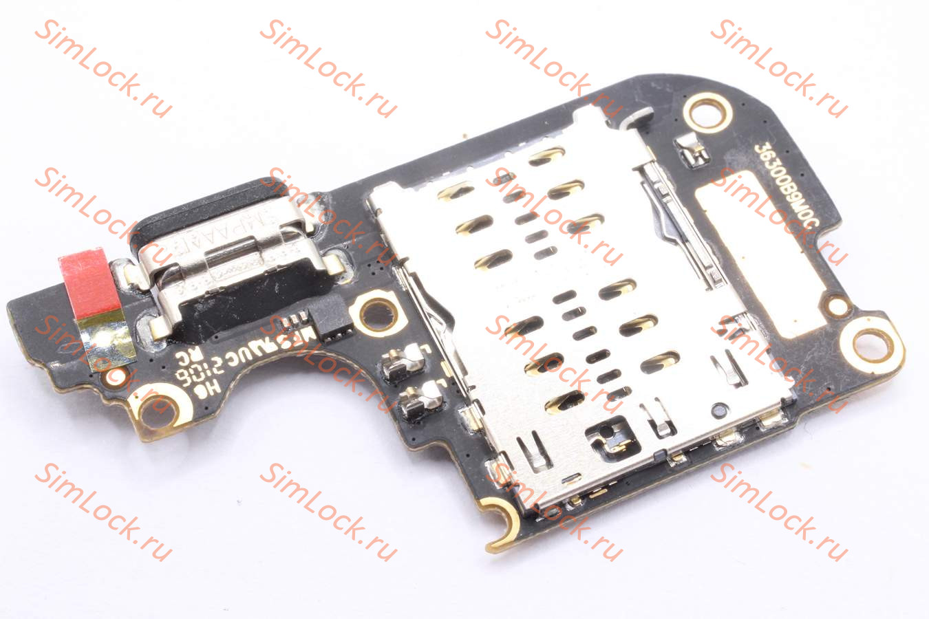 Нижняя плата (шлейф) Xiaomi Mi 10 Lite, с разъемом зарядки и считывателем SIM, К-1