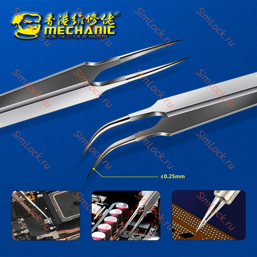 Пинцет Mechanic Aaa-15, изогнутый