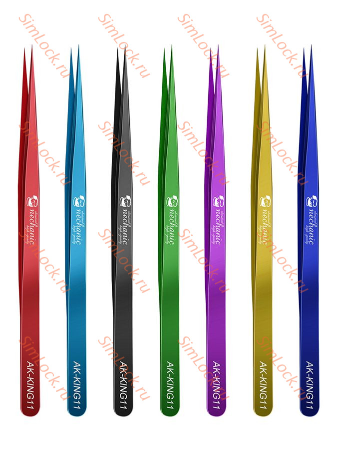 Пинцет Mechanic KING-11, прямой, черный