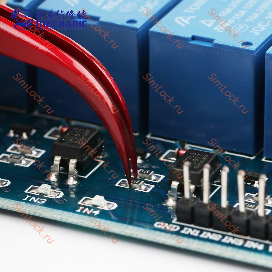 Пинцет Mechanic KING-15, изогнутый, красный