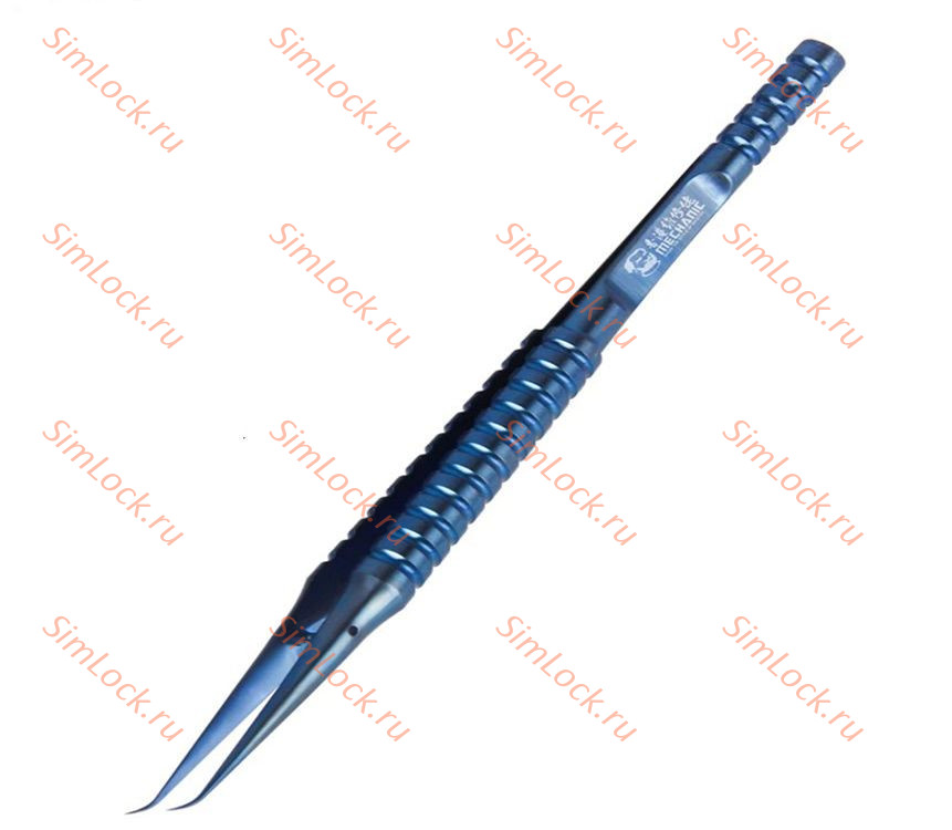 Пинцет Mechanic TI-15, титановый, изогнутый