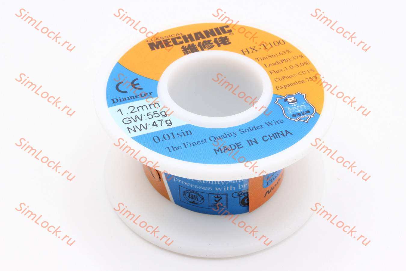 Припой в проволоке Mechanic HX-T100 (1.2 мм, 55 г, 183 C, c флюсом)