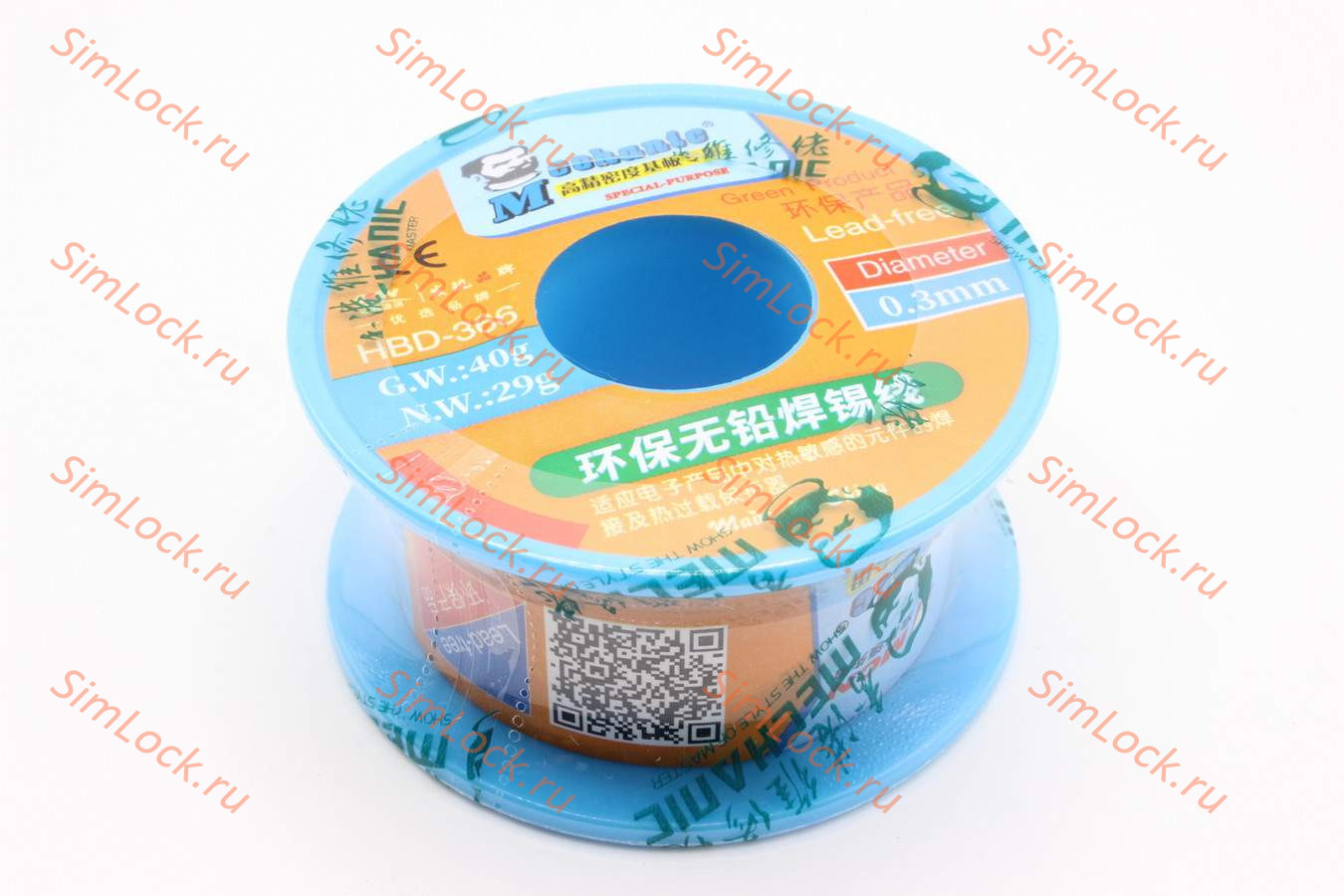 Припой в проволоке Mechanic HBD-366 (0.3 мм, 40 г, 217 C, с флюсом, бессвинцовый)