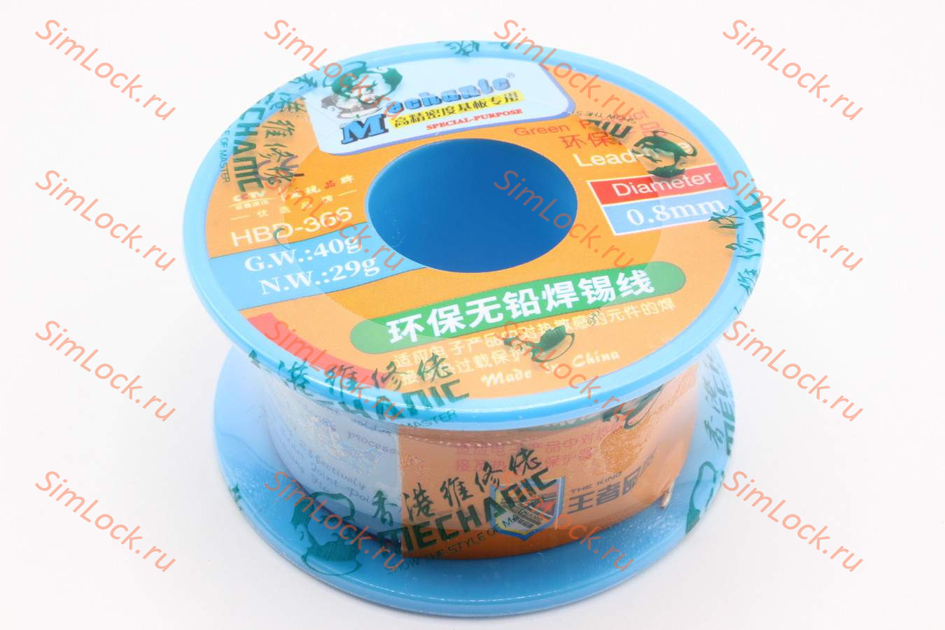 Припой в проволоке Mechanic HBD-366 (0.8 мм, 40 г, 217 C, с флюсом, бессвинцовый)