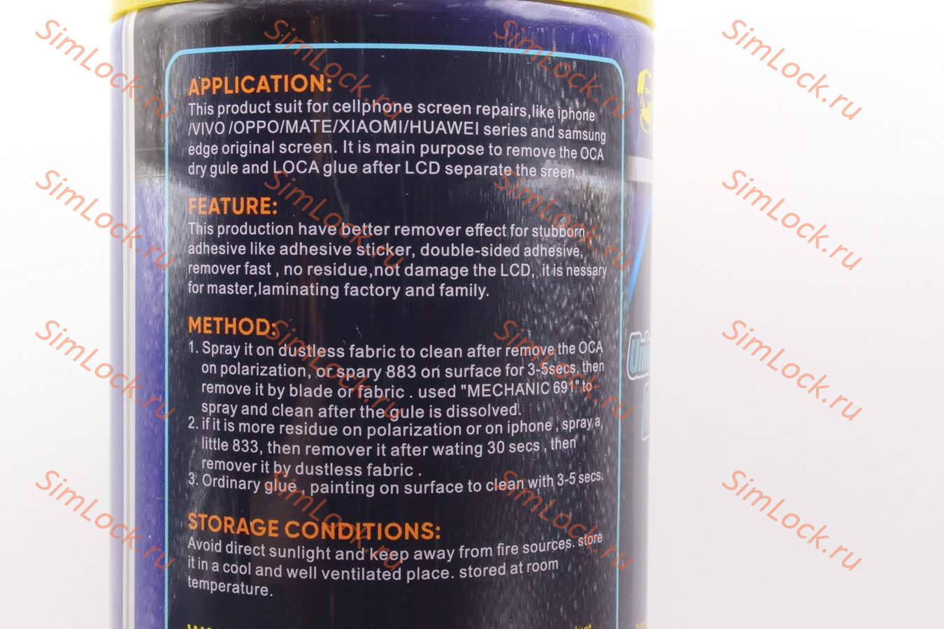 Очиститель-спрей Mechanic MCN-883 для удаления клея, универсальный, 300 мл