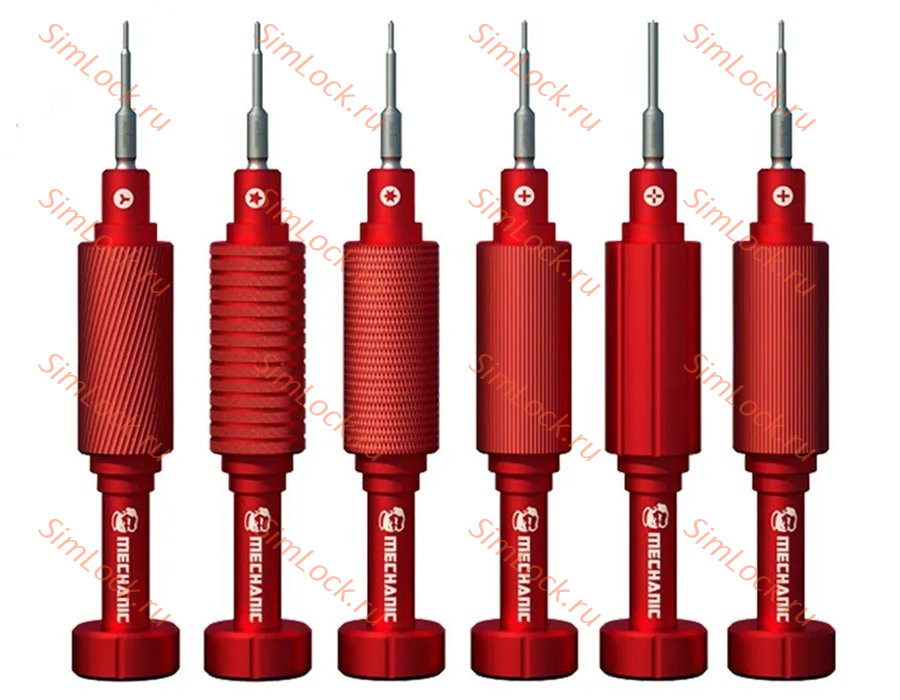 Набор отверток Mechanic iShell 3D Mortar Mini,   6 шт - ✇0.6, ⊕1.2, ⊕1.5, ✪0.8, ✜2.5, ✶T2