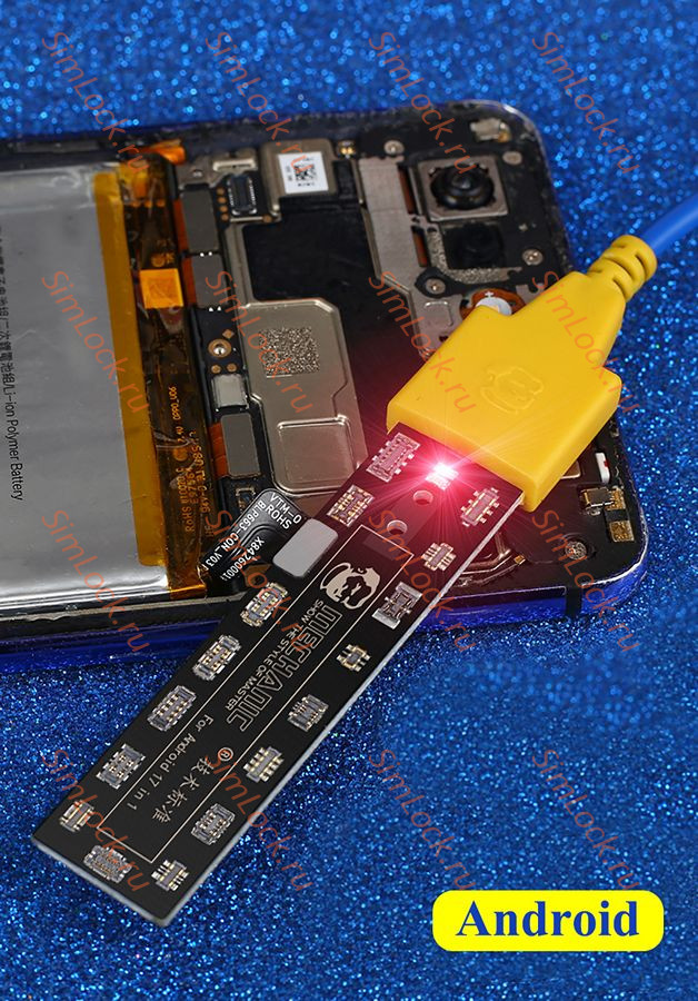 Плата Mechanic AD17 для активации и зарядки аккумуляторов Android, 17 разъемов