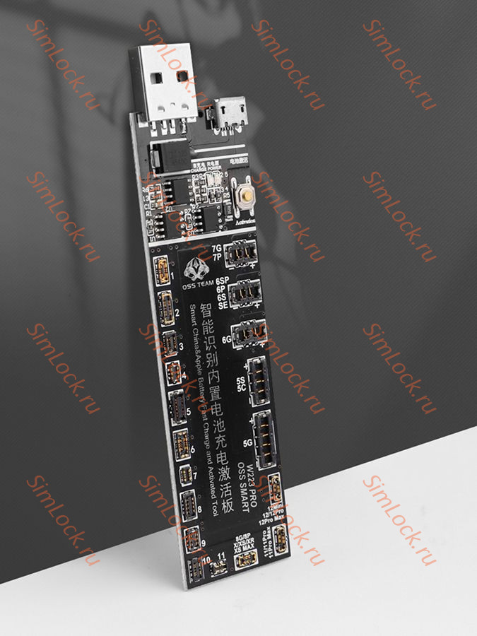 Плата OSS W223 Pro V6 для активации и зарядки аккумуляторов iPhone от 4 до 12 Pro Max и 11 вариантов разъемов для Android