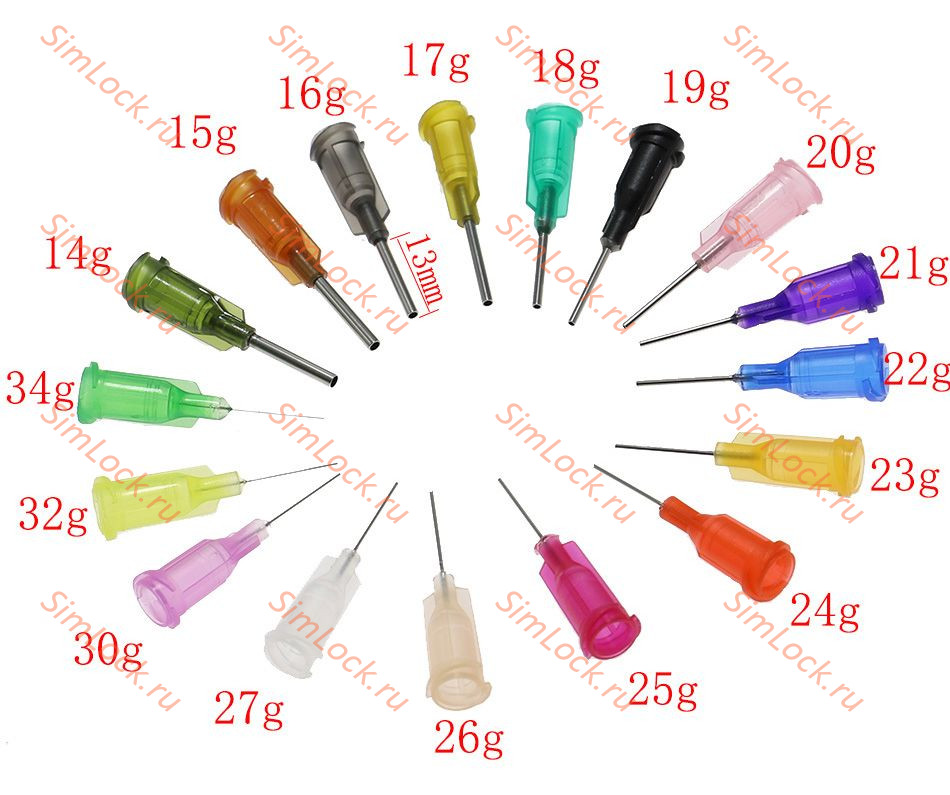 Тупая игла для шприца Luer Lock, 17G, длина трубки 13 мм