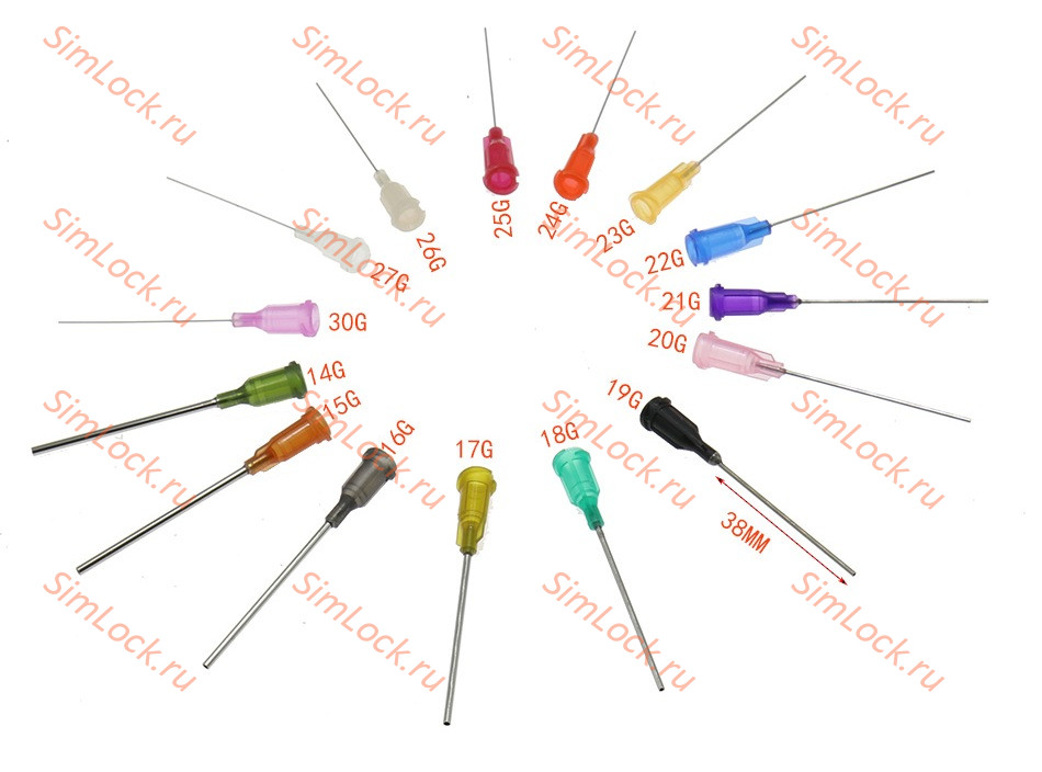 Тупая игла для шприца Luer Lock, 14G, длина трубки 38 мм