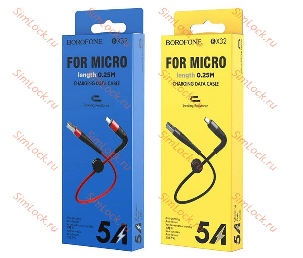 Кабель USB - micro USB Borofone BX32 Munificent, 25см, черный
