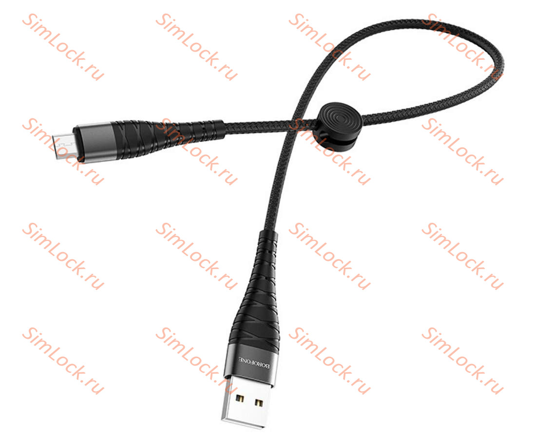 Кабель USB - micro USB Borofone BX32 Munificent, 25см, черный