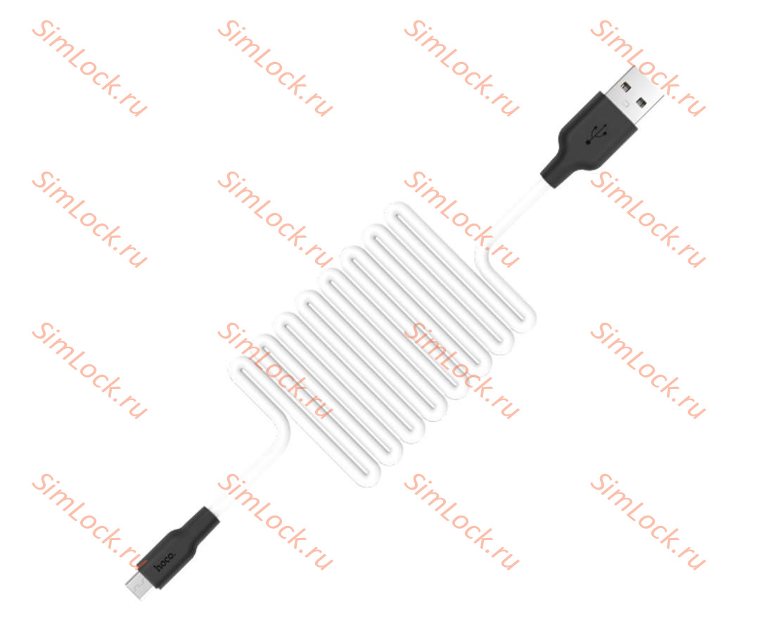 Кабель USB - micro USB HOCO X21, силиконовый, 100см, белый+черный