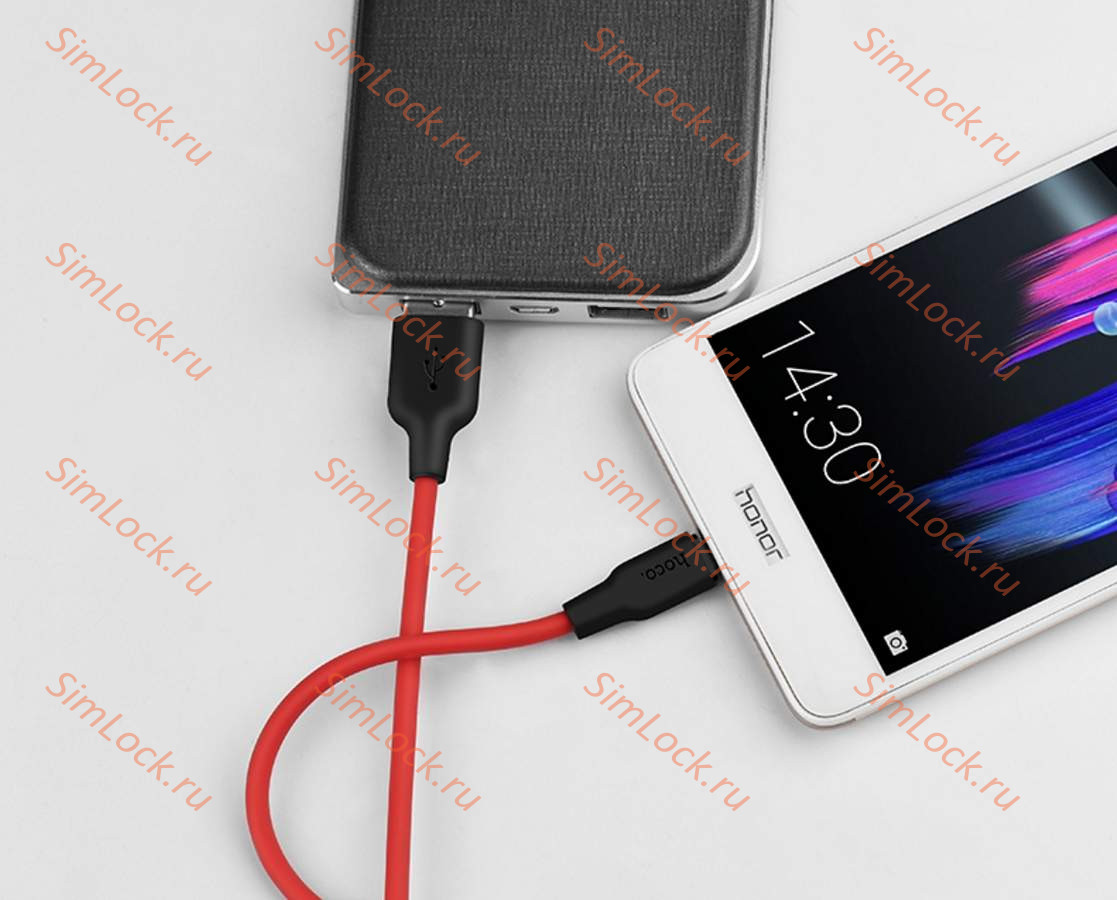 Кабель USB - micro USB HOCO X21, силиконовый, 100см, красный+черный