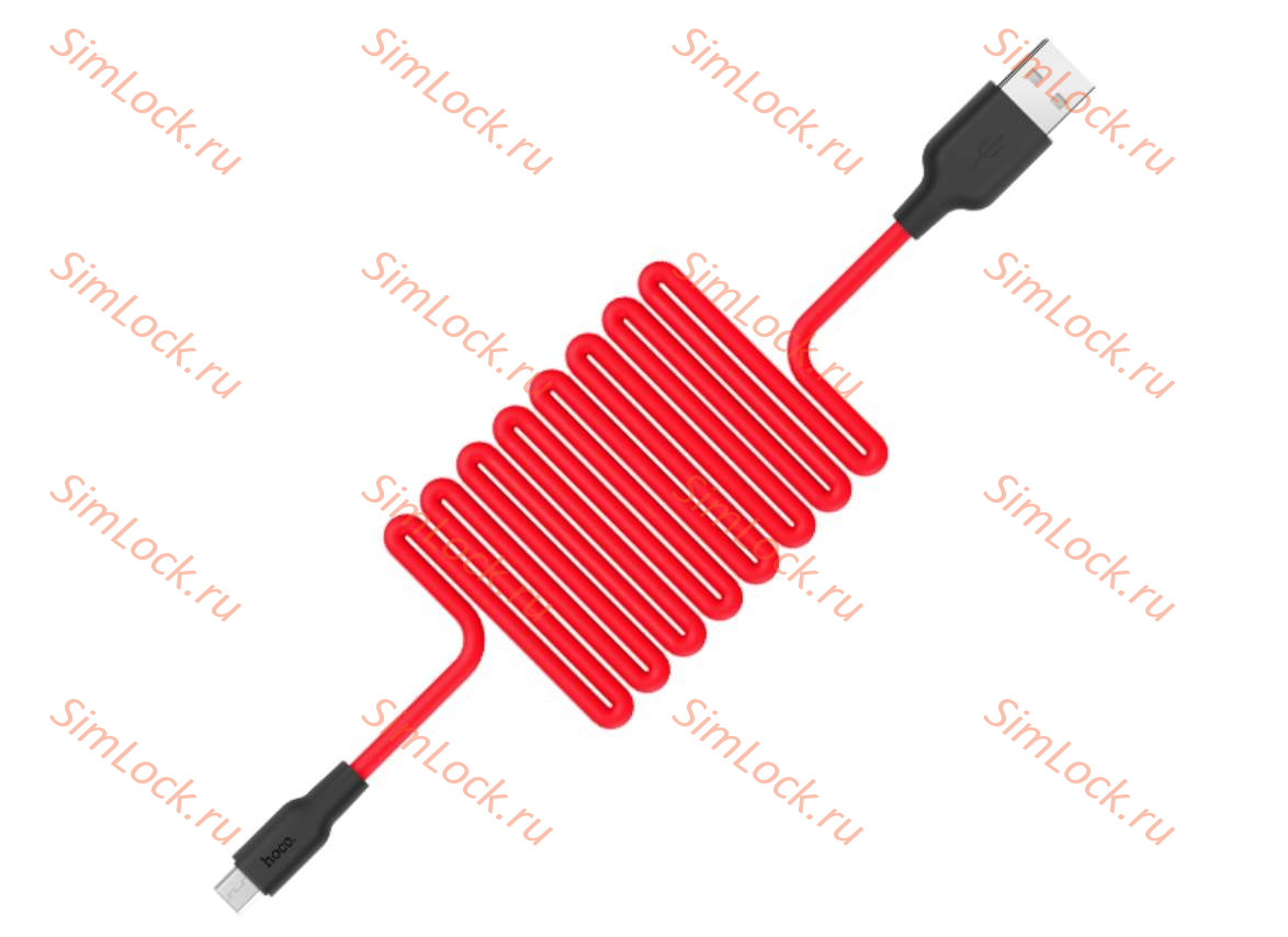 Кабель USB - micro USB HOCO X21, силиконовый, 100см, красный+черный
