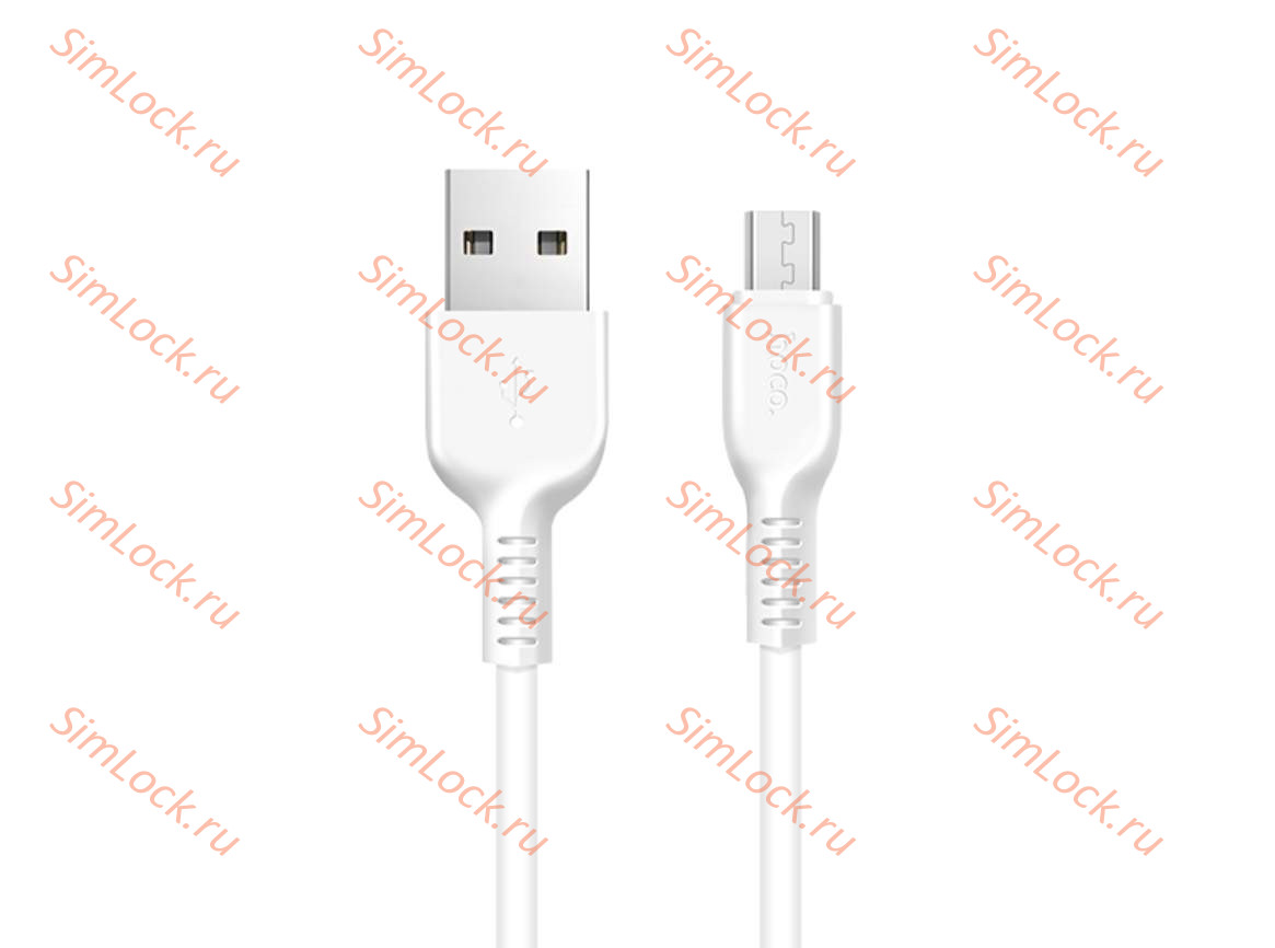 Кабель USB - micro USB HOCO X13, 100см, 2.4A, белый