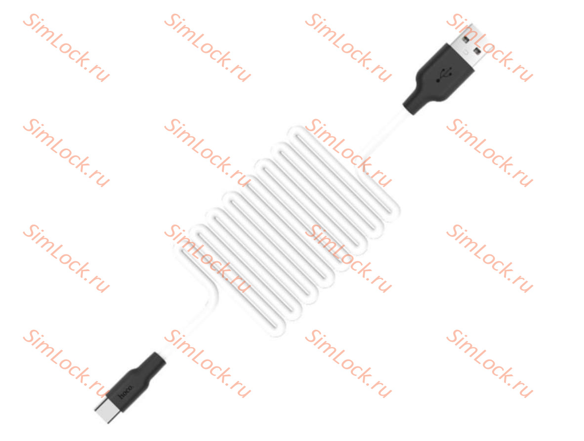 Кабель USB - Type-C HOCO X21, силиконовый, 100см, белый+черный
