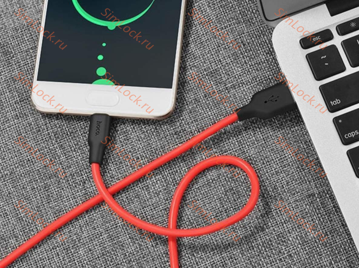 Кабель USB - Type-C HOCO X21, силиконовый, 100см, красный+черный