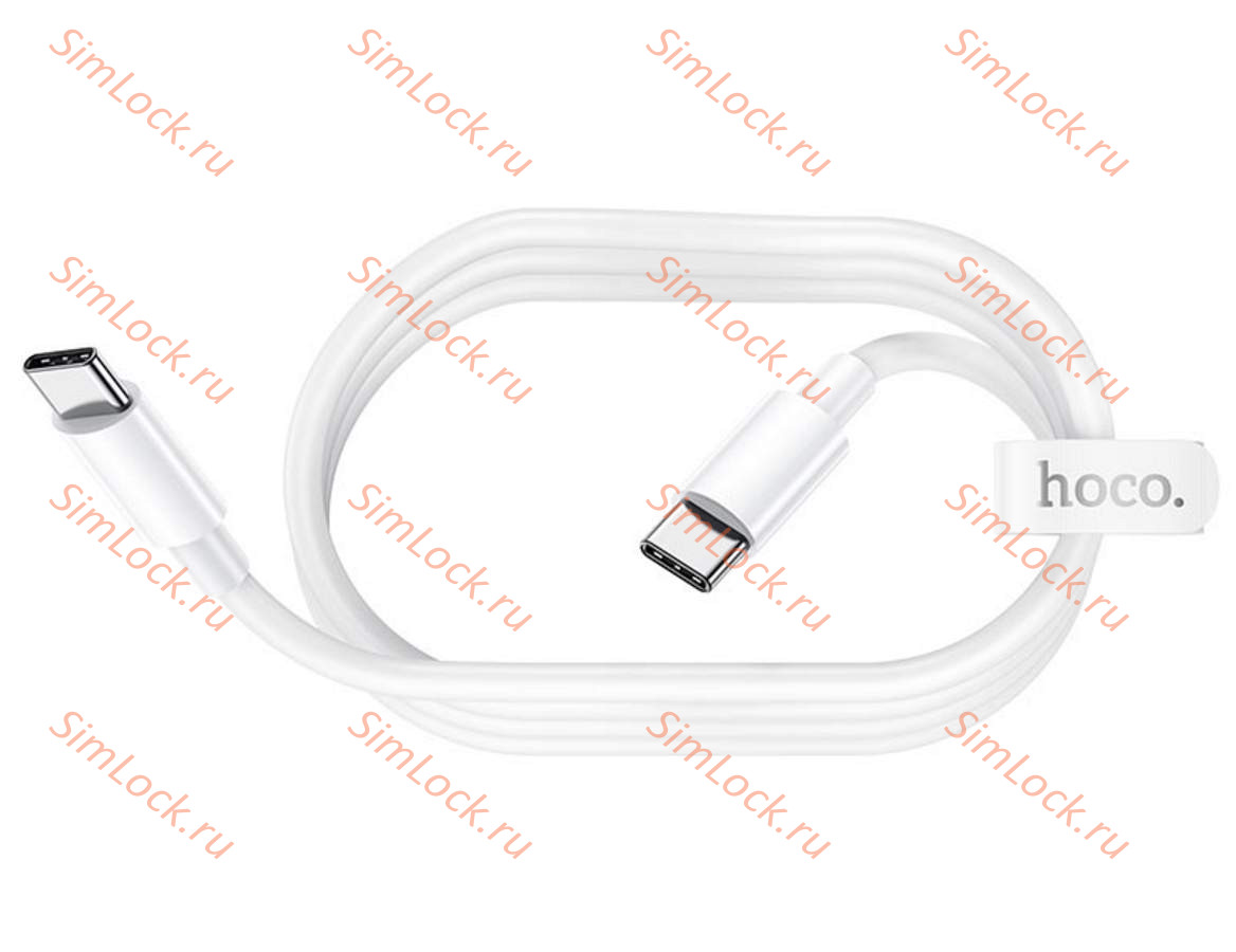 Кабель Type-C - Type-C HOCO X51, 5А, 100W, 100см, белый