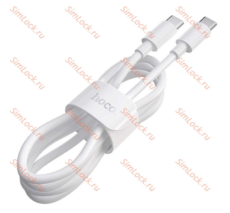 Кабель Type-C - Type-C HOCO X51, 5А, 100W, 100см, белый