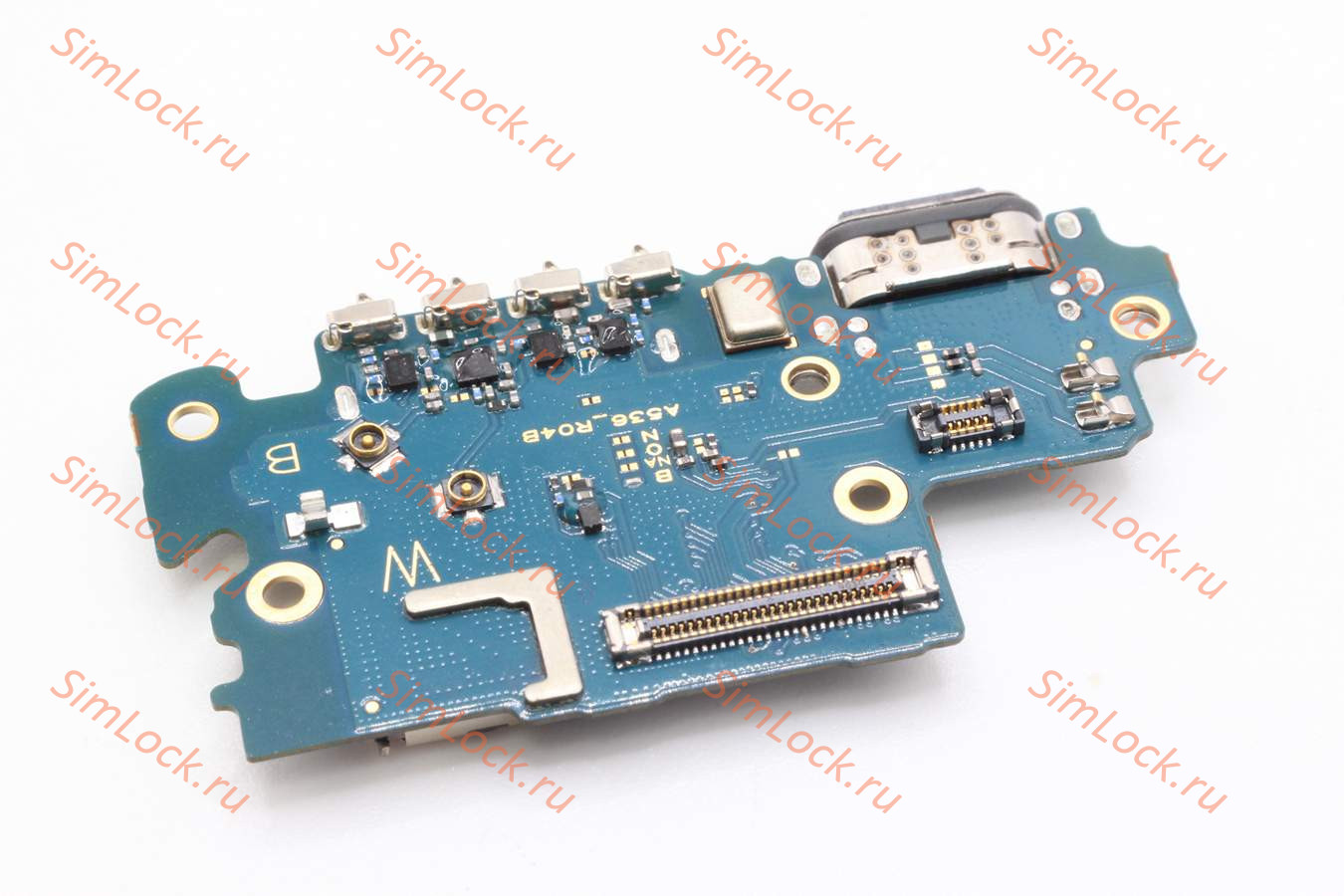 Нижняя плата (шлейф) Samsung A536E Galaxy A53 с разъемом зарядки и считывателем SIM, оригинал