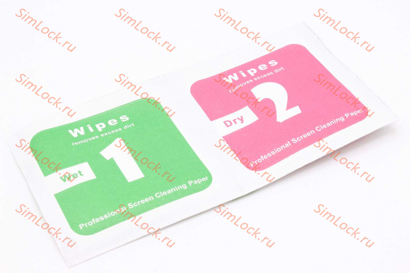 Салфетки для наклейки защитного стекла, 2 шт - сухая и спиртовая
