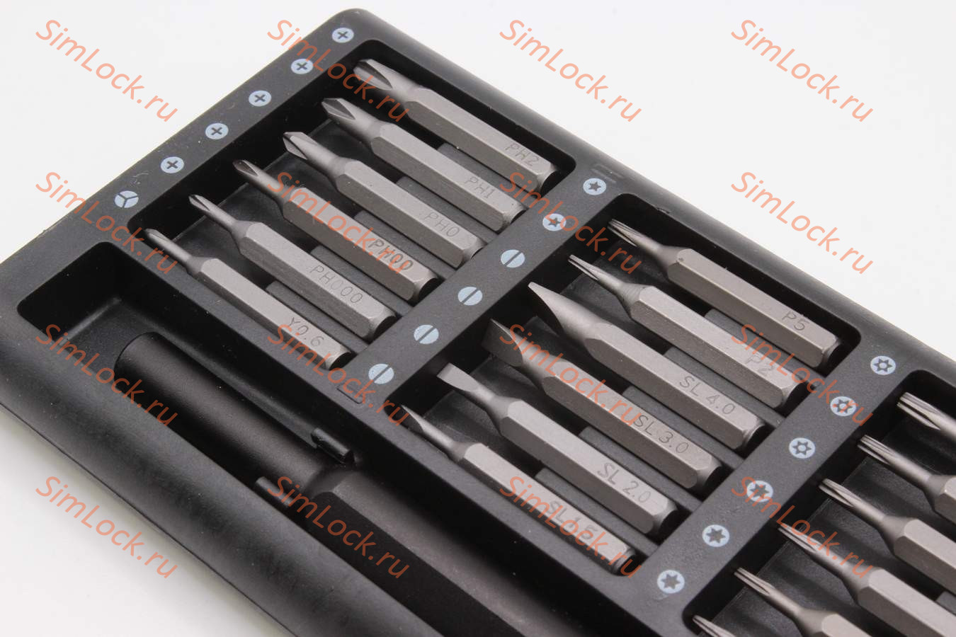 Отвертка c 24 сменными насадками, магнитные биты, алюминиевый бокс