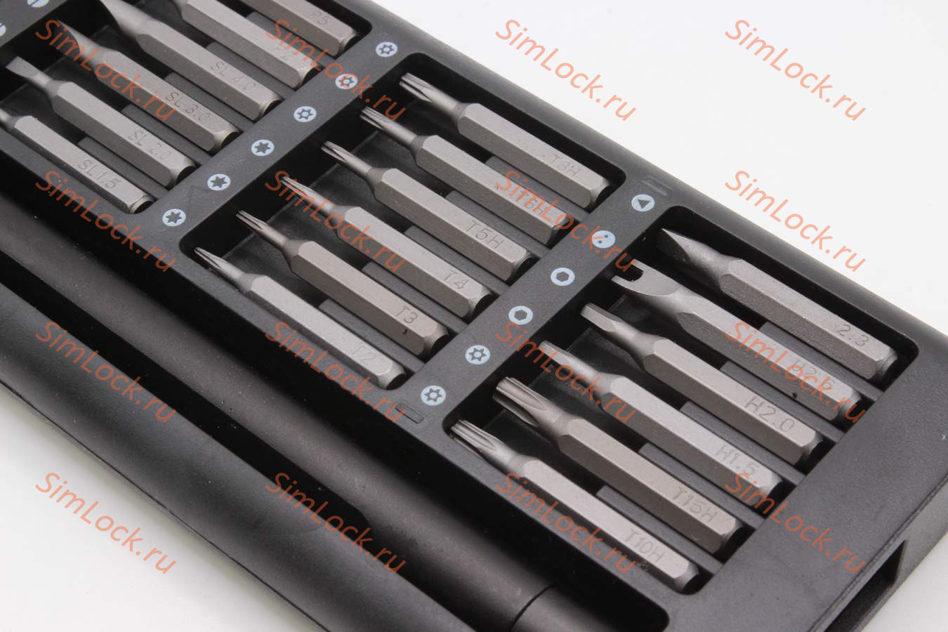 Отвертка c 24 сменными насадками, магнитные биты, алюминиевый бокс