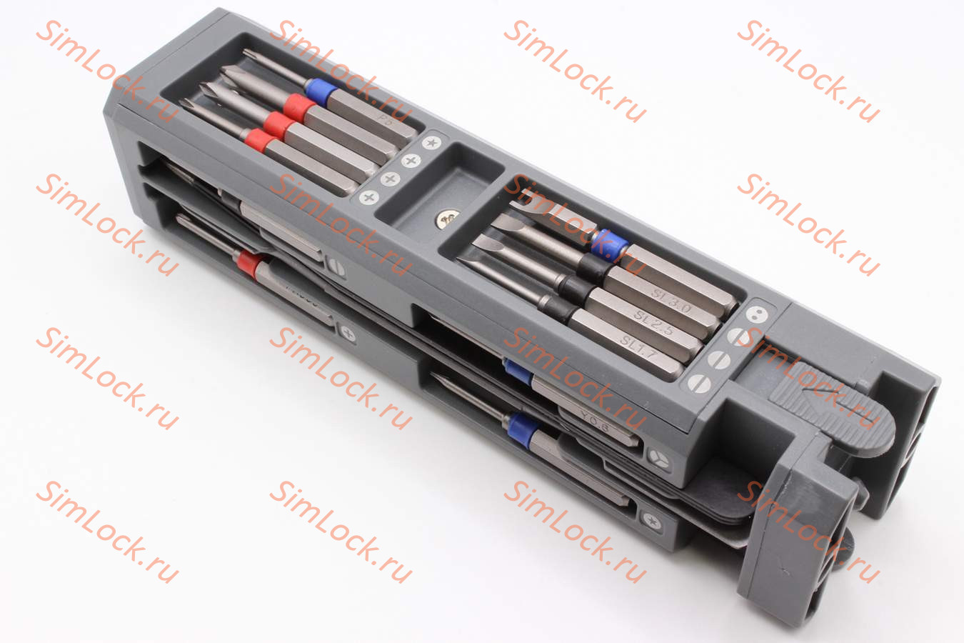 Отвертка 32 в 1, магнитные биты, алюминиевый бокс, пинцет, лопатка