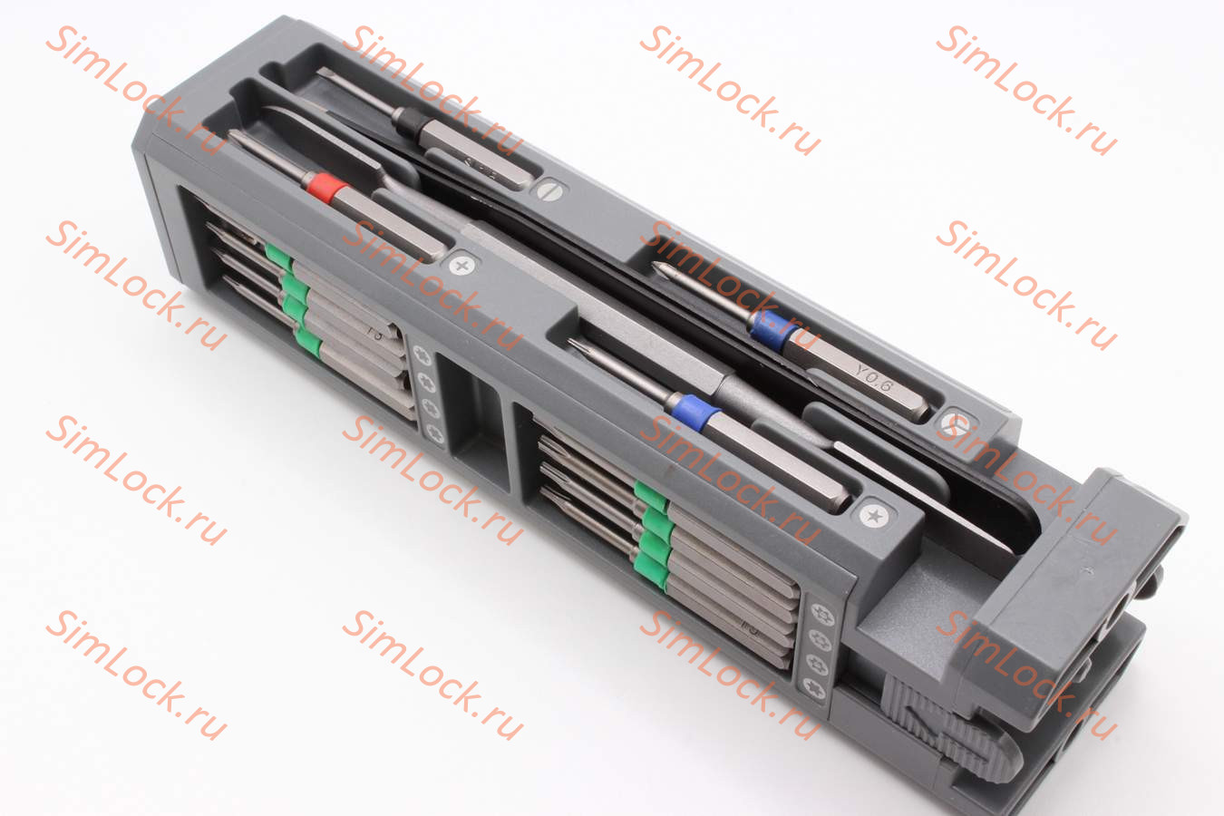 Отвертка 32 в 1, магнитные биты, алюминиевый бокс, пинцет, лопатка