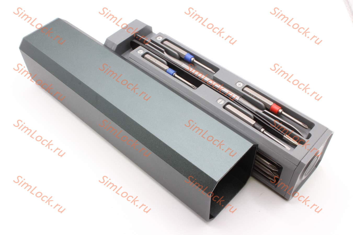 Отвертка 32 в 1, магнитные биты, алюминиевый бокс, пинцет, лопатка