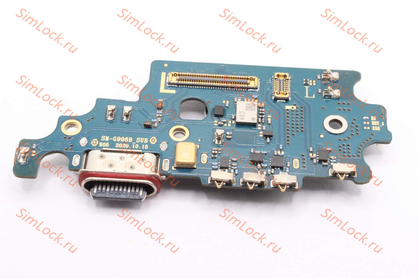 Нижняя плата (шлейф) Samsung G996B Galaxy S21 Plus с разъемом зарядки и считывателем SIM, К-1