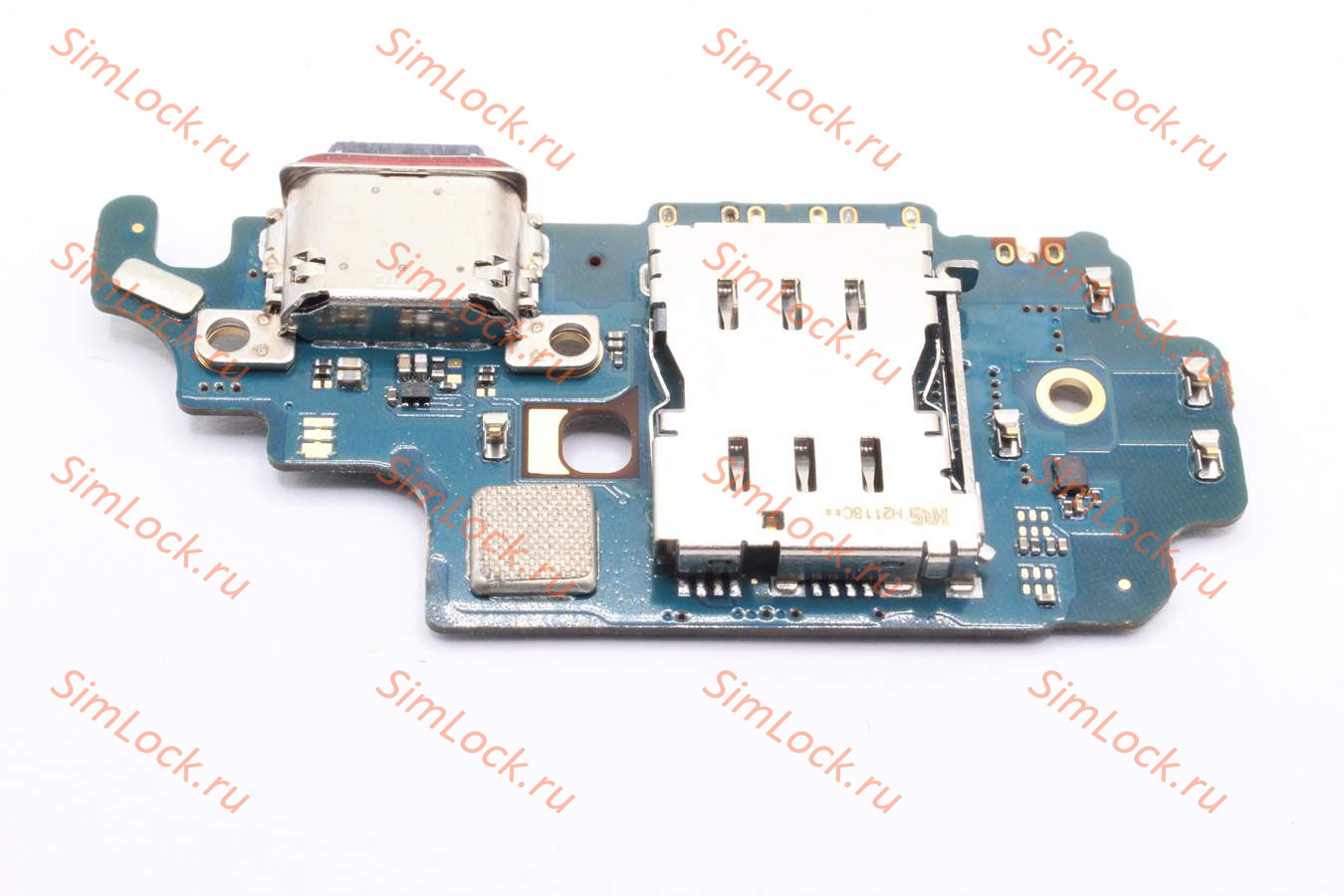Нижняя плата (шлейф) Samsung G998B Galaxy S21 Ultra с разъемом зарядки и считывателем SIM, К-1