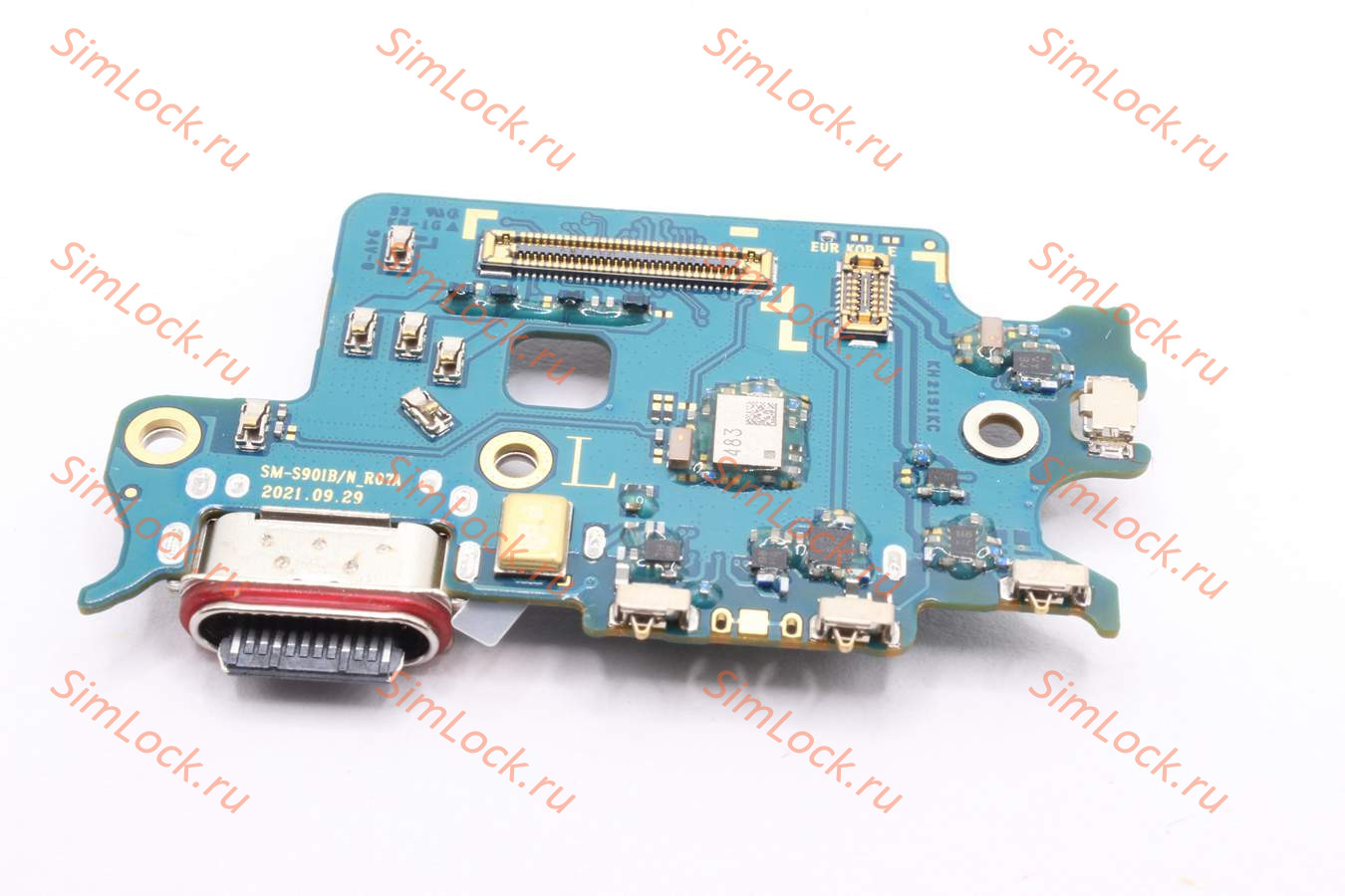 Нижняя плата (шлейф) Samsung S901B Galaxy S22 с разъемом зарядки и считывателем SIM, К-1