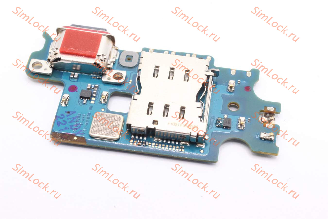 Нижняя плата (шлейф) Samsung S906B Galaxy S22+ Plus с разъемом зарядки и считывателем SIM, К-1