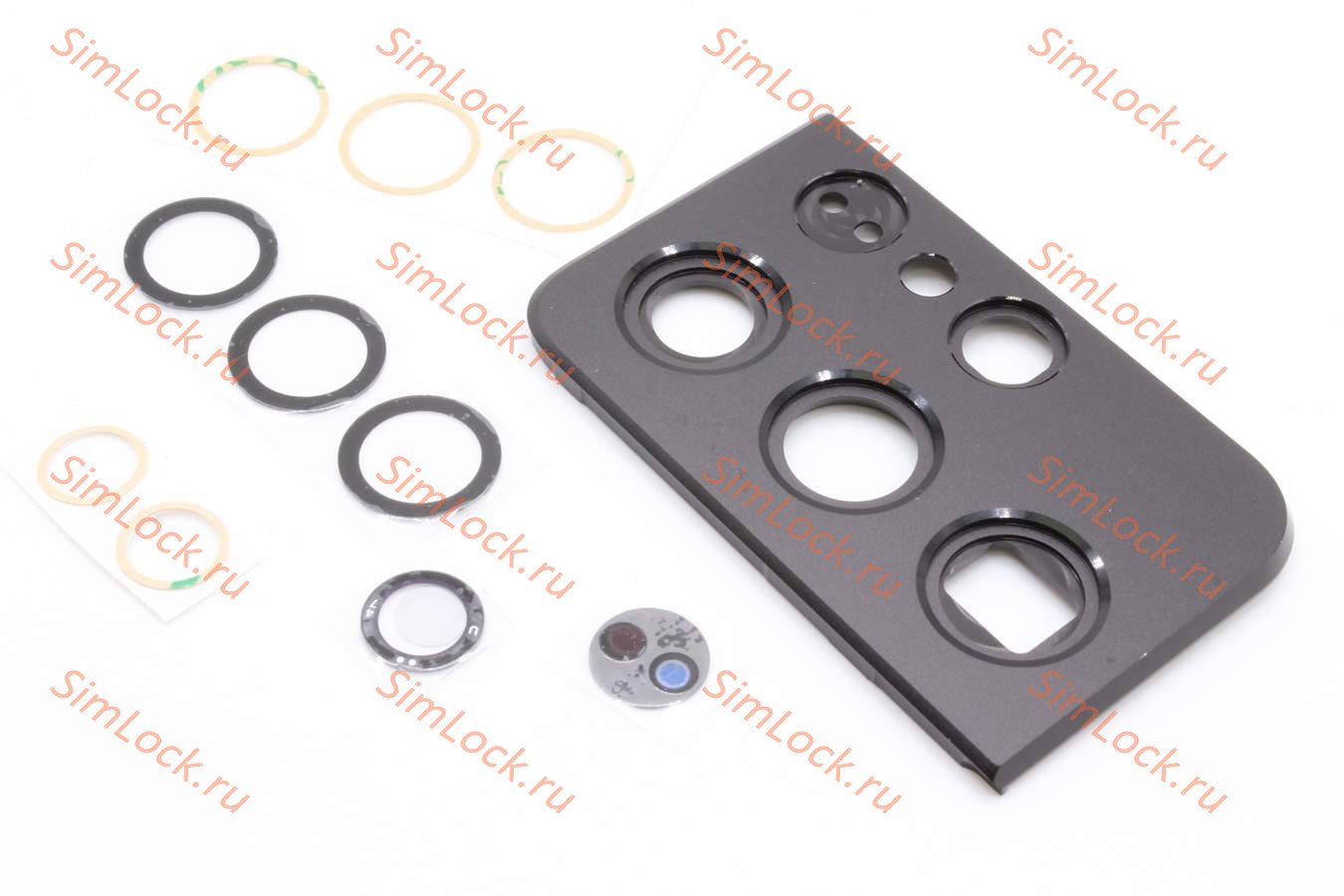 Стекло камеры Samsung G998B Galaxy S21 Ultra с черной рамкой