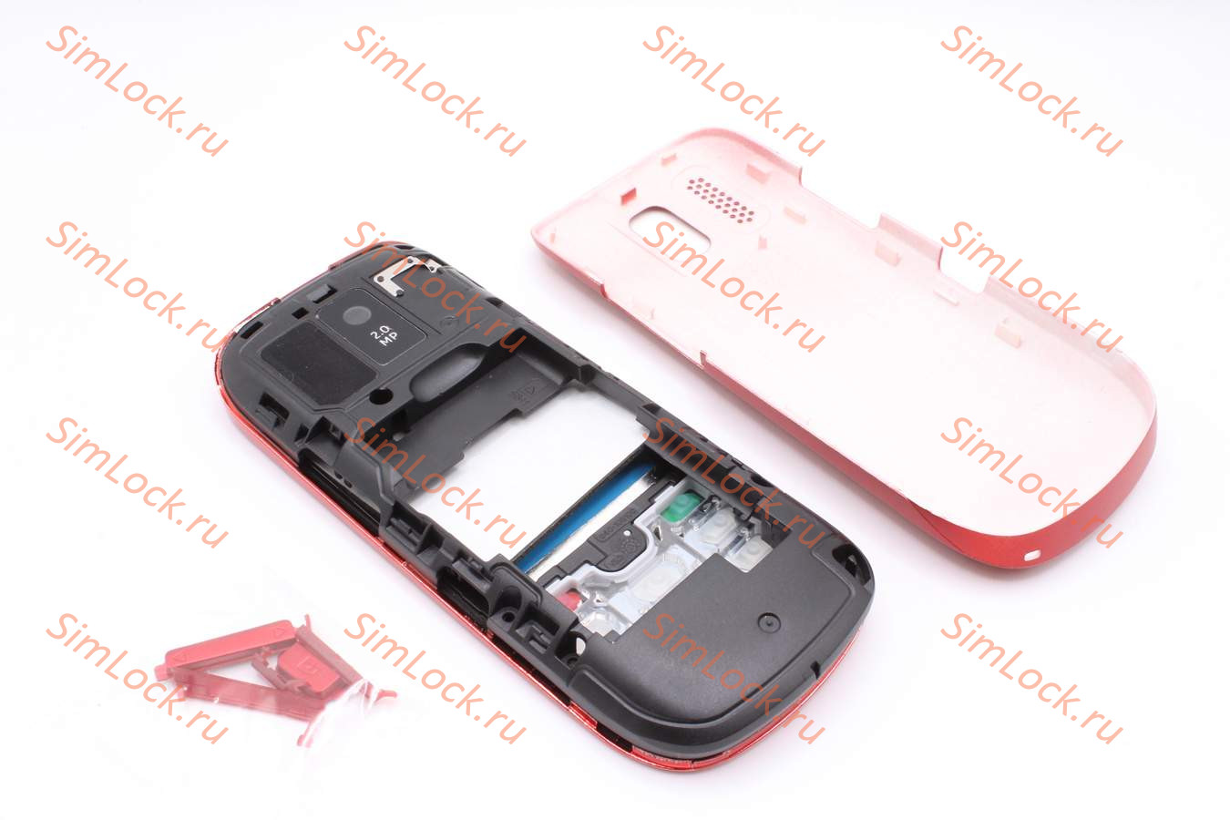 Nokia 202 Asha - корпус, цвет черный+красный
