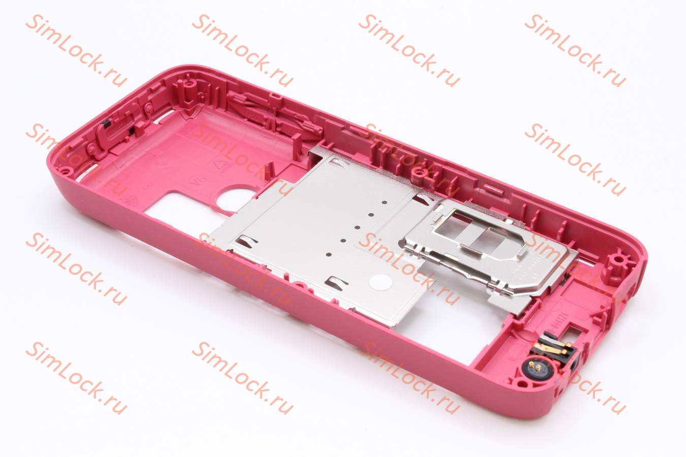 Nokia 3500 classic - средняя часть в сборе с разъемом и микрофоном, цвет PINK, оригинал