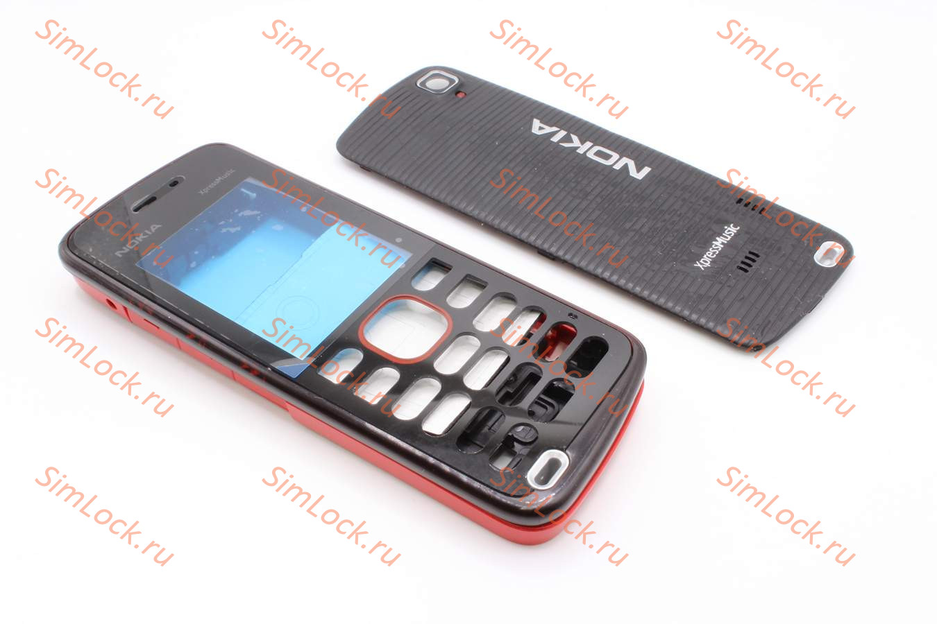 Nokia 5220 - корпус, цвет черный+красный, крышка ST