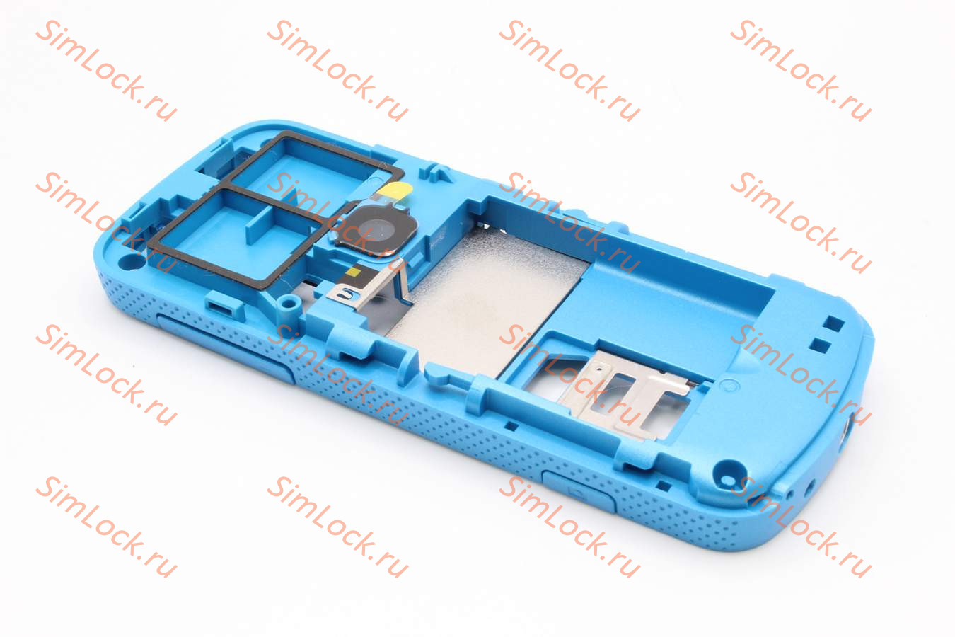 Nokia 5320 - средняя часть с разъемами, кнопк. громк, звонком, дверцей карты SD, микрофоном, цвет BLUE, оригинал