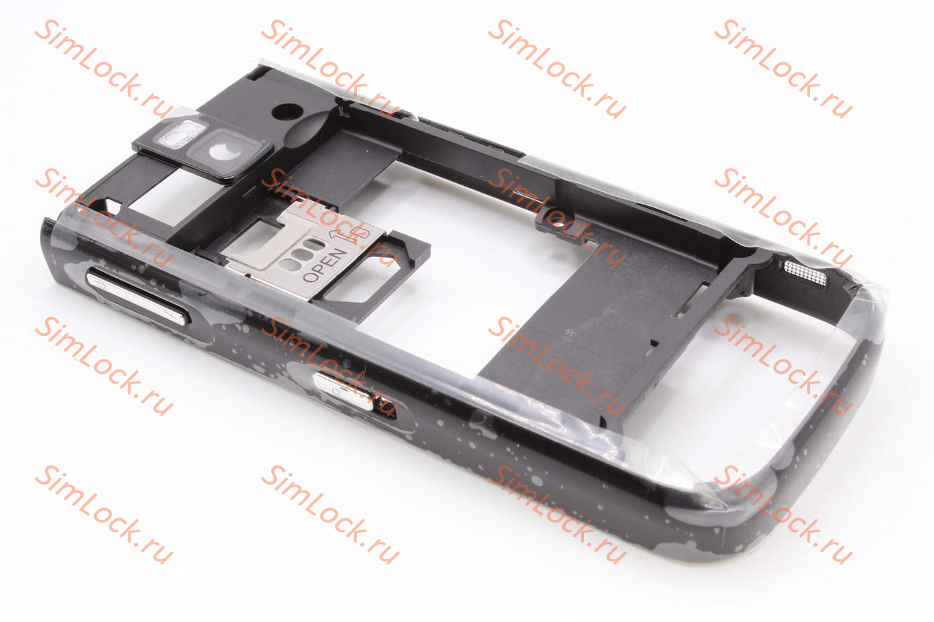 Nokia 5330 - средняя панель в сборе с платой кнопок громкости, разъемом зарядки и боковыми заглушками, BLACK, оригинал