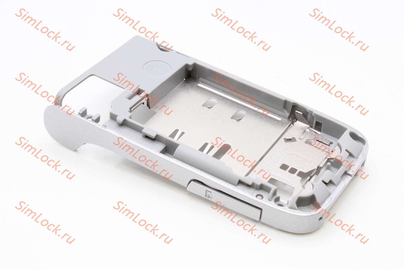 Nokia 6085 - средняя часть с кнопкой громкости, камеры, разъемом, микрофоном, дверцей SD, вибро, цвет SILVER, оригинал