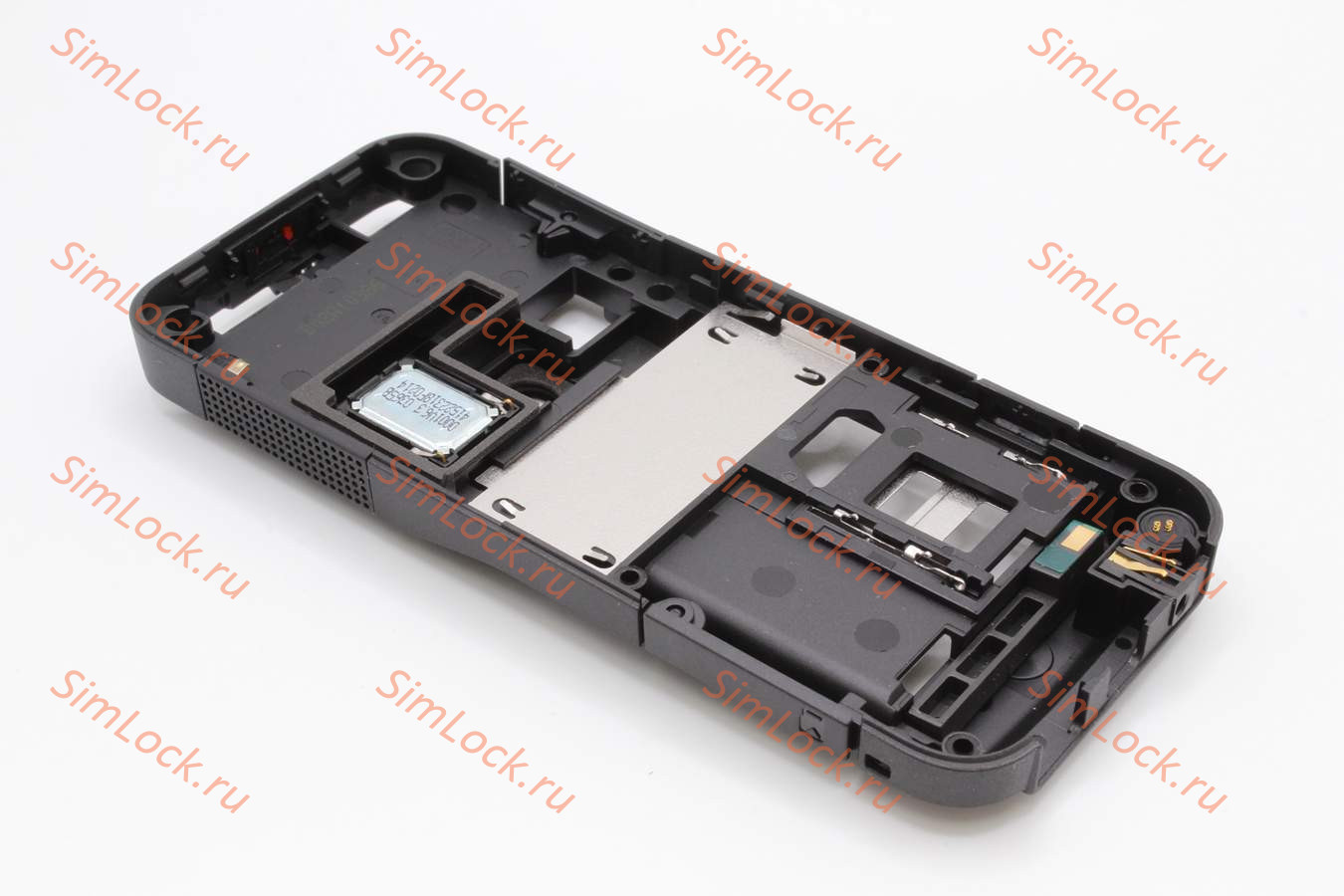 Nokia 6120 classic - средняя часть со звонком, разъемом заряд, микрофоном, дверцей SD, цвет BLACK, оригинал
