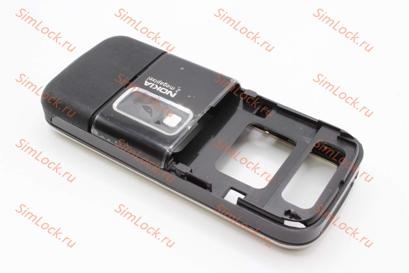 Nokia 6233 - корпус, без средней части, цвет черный, без панели АКБ